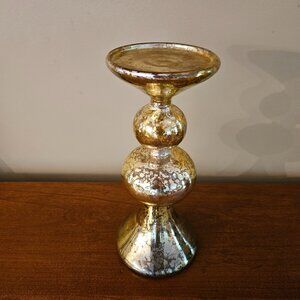 Gold "Mercury Glass" Candle Holder for 3" Diameter Candle